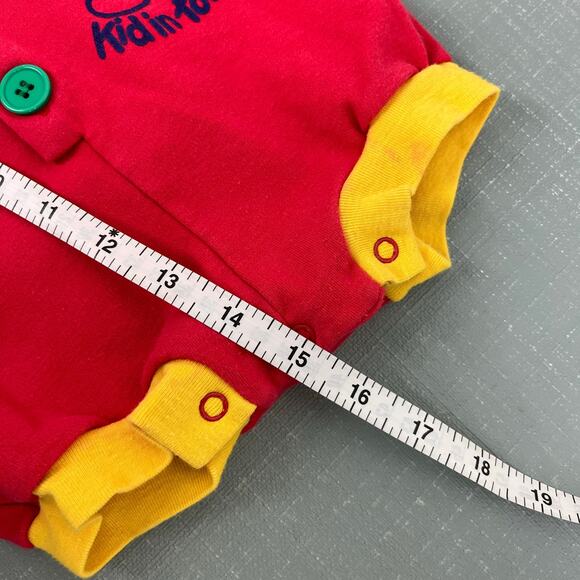 Vintage I'm the New Kid in Town Red Shortall Romper - Picture 6 of 6